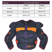 OBO | OBO CLOUD Body Armour | CLOUD Body Armour - Small / Black/Orange | Total Hockey