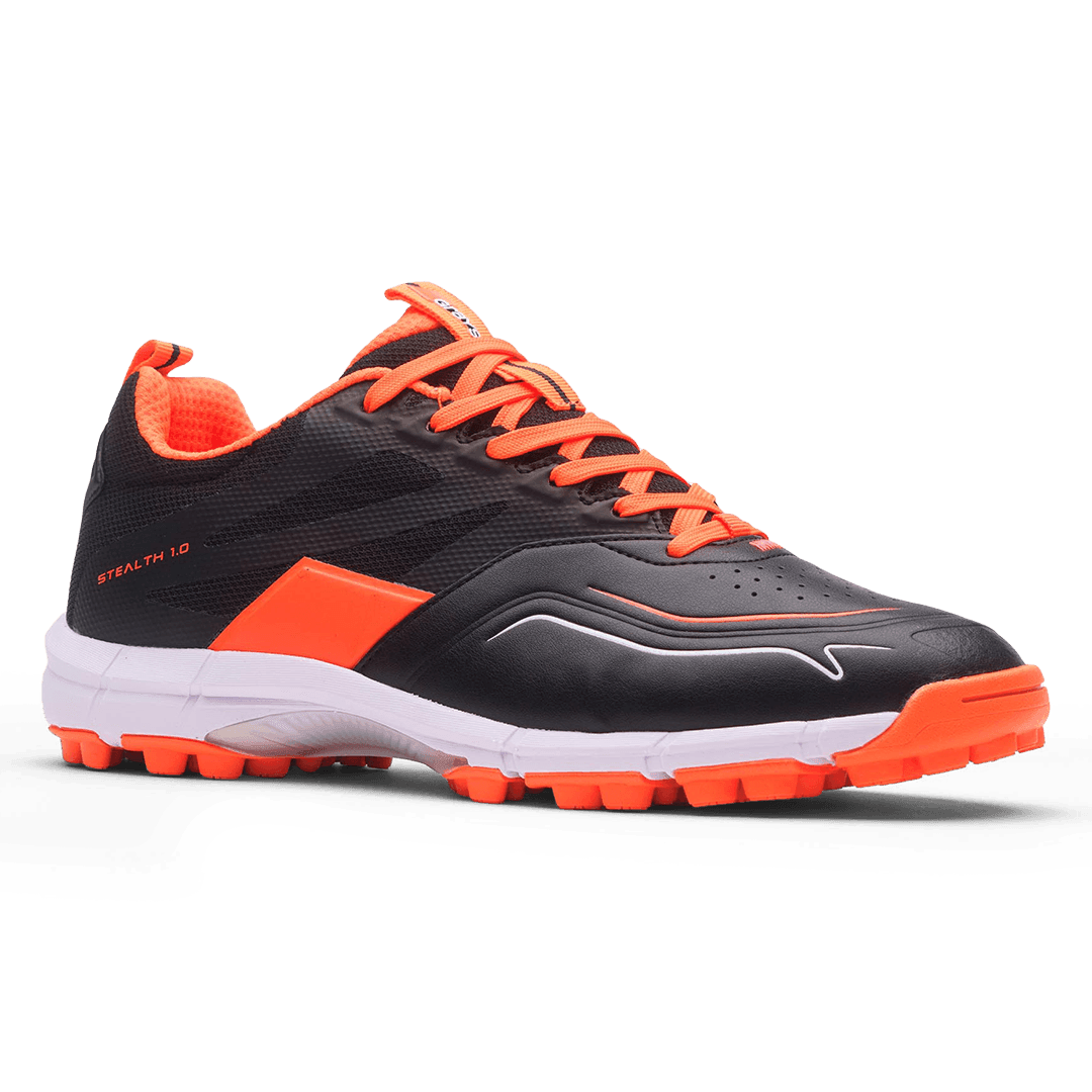 Grays | Grays Stealth 1.0 Black/Orange Jr (2025) | Stealth 1.0 Black/Orange Jr (2025) - EUR 35 | UK 2 | Total Hockey