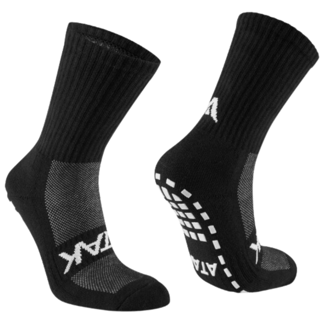 ATAK | ATAK Non-Slip Mid Leg Socks Black | Non-Slip Mid Leg Socks Black - EUR 36-38 | UK 3-5 | Total Hockey