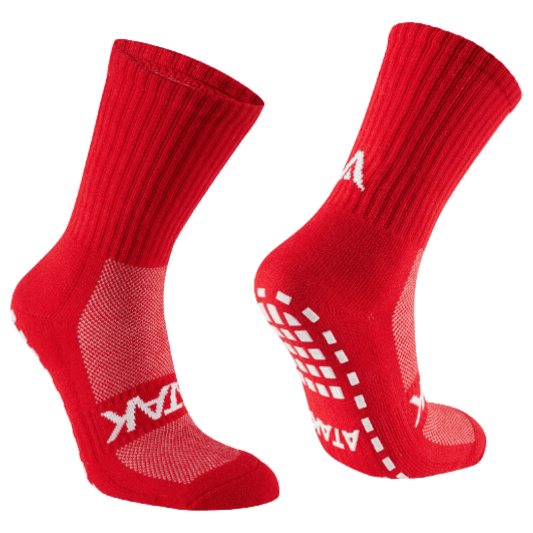 ATAK | ATAK Non-Slip Mid Leg Socks Red | Non-Slip Mid Leg Socks Red - EUR 36-38 | UK 3-5 | Total Hockey