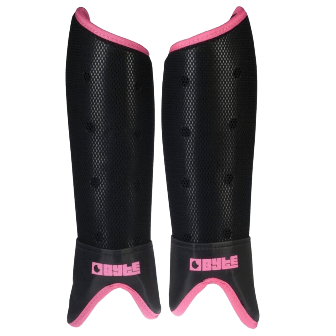 Byte | Byte SX Shinpads | SX Shinpads - Black/Pink / Small | Total Hockey