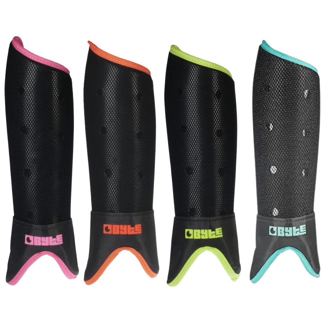 Byte | Byte SX Shinpads | SX Shinpads - Black/Yellow / Small | Total Hockey