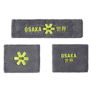 OSAKA Hockey | OSAKA Hockey Sweatband Set 2.0 | Sweatband Set 2.0 - Grey /Lime | Total Hockey