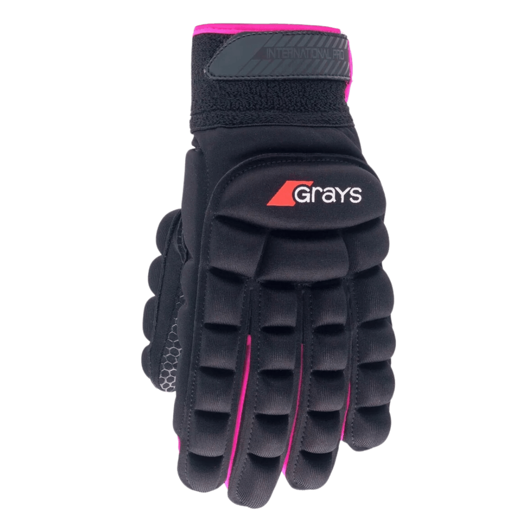 Grays | Grays International PRO Glove Left Hand | International PRO Glove Left Hand - Black/Pink / 2XSmall | Total Hockey