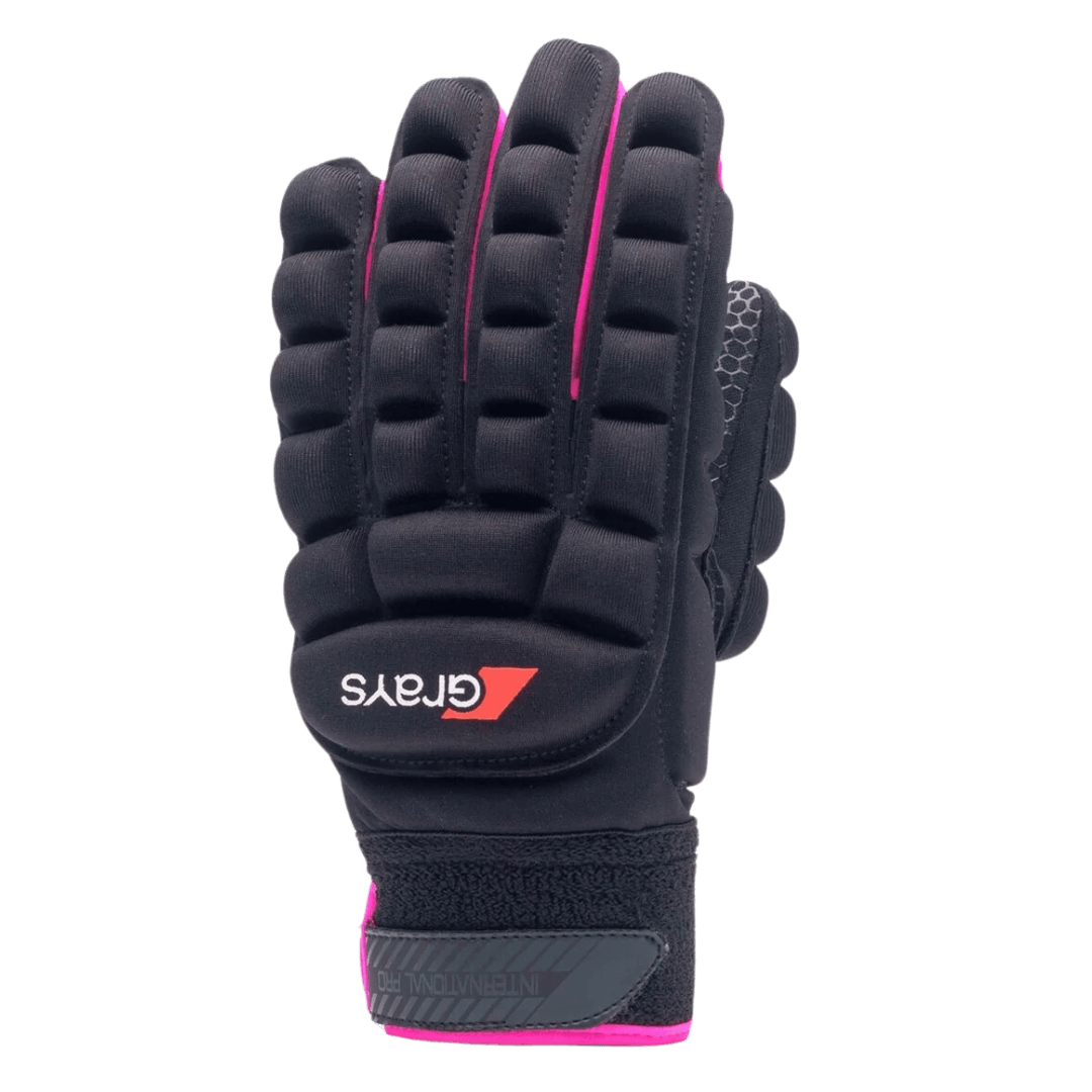 Grays | Grays International PRO Glove Right Hand | International PRO Glove Right Hand - Black/Pink / 2XSmall | Total Hockey