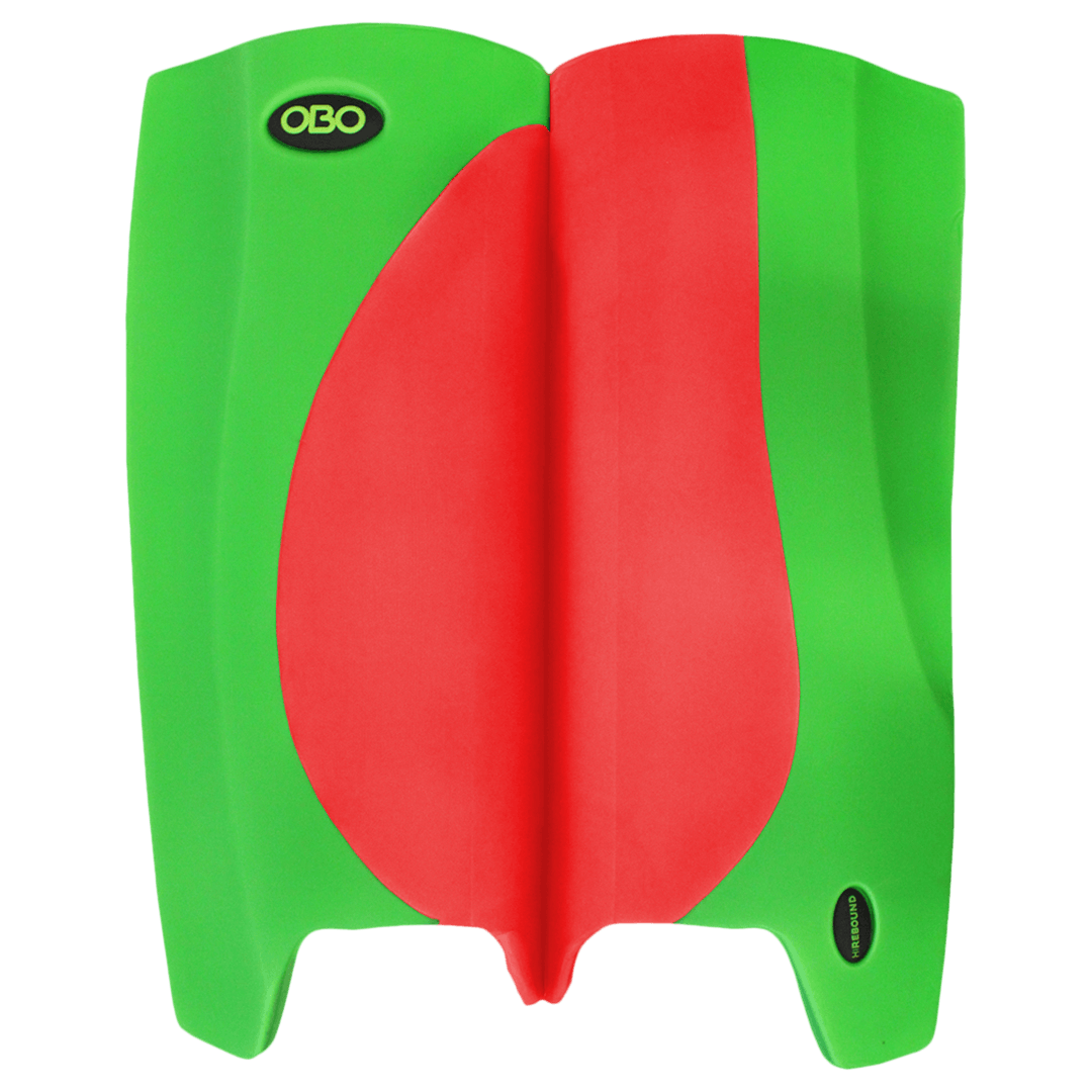 OBO | OBO HI REBOUND Legguards Green Wing/Red | HI REBOUND Legguards Green Wing/Red - Green Wing/Red / Medium | Total Hockey