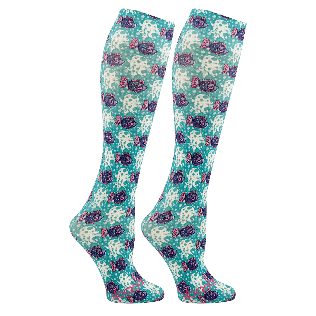 HocSocx | HocSocx Something Fishy Performance Liner Sport Socks | Something Fishy Performance Liner Sport Socks - EUR 36-42 | UK 3-8 | Total Hockey