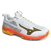Total Hockey | Total Hockey Mizuno Panthera Hockey Shoe | Mizuno Panthera Hockey Shoe - White/Fiery Coral | Total Hockey