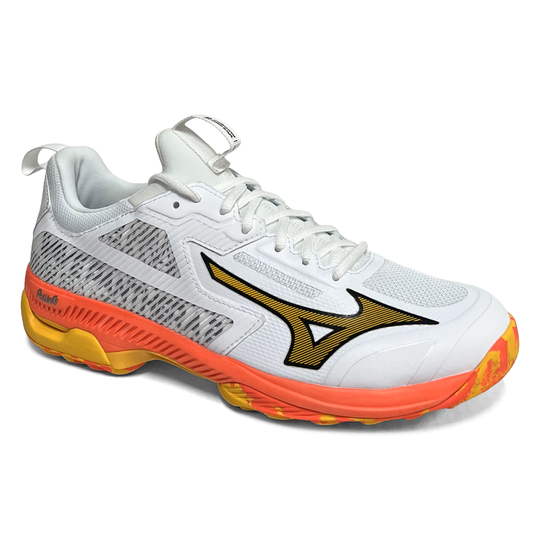 Total Hockey | Total Hockey Mizuno Panthera Hockey Shoe | Mizuno Panthera Hockey Shoe - White/Fiery Coral | Total Hockey