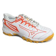 Total Hockey | Total Hockey Mizuno Lynx Jr Hockey Shoe | Mizuno Lynx Jr Hockey Shoe - White/Fiery Coral | Total Hockey