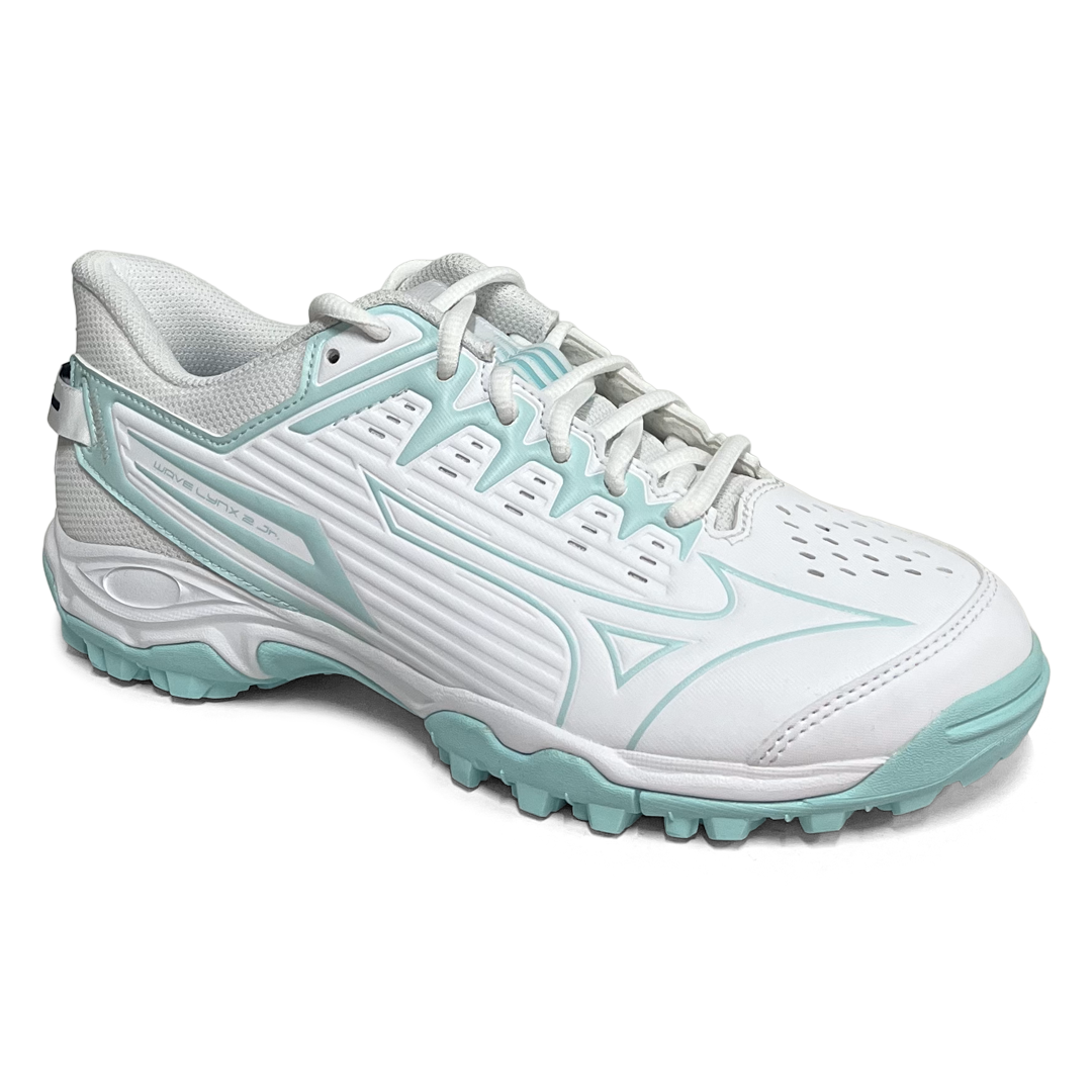 Total Hockey | Total Hockey Mizuno Lynx Jr Hockey Shoe | Mizuno Lynx Jr Hockey Shoe - White/Blue Tint | Total Hockey