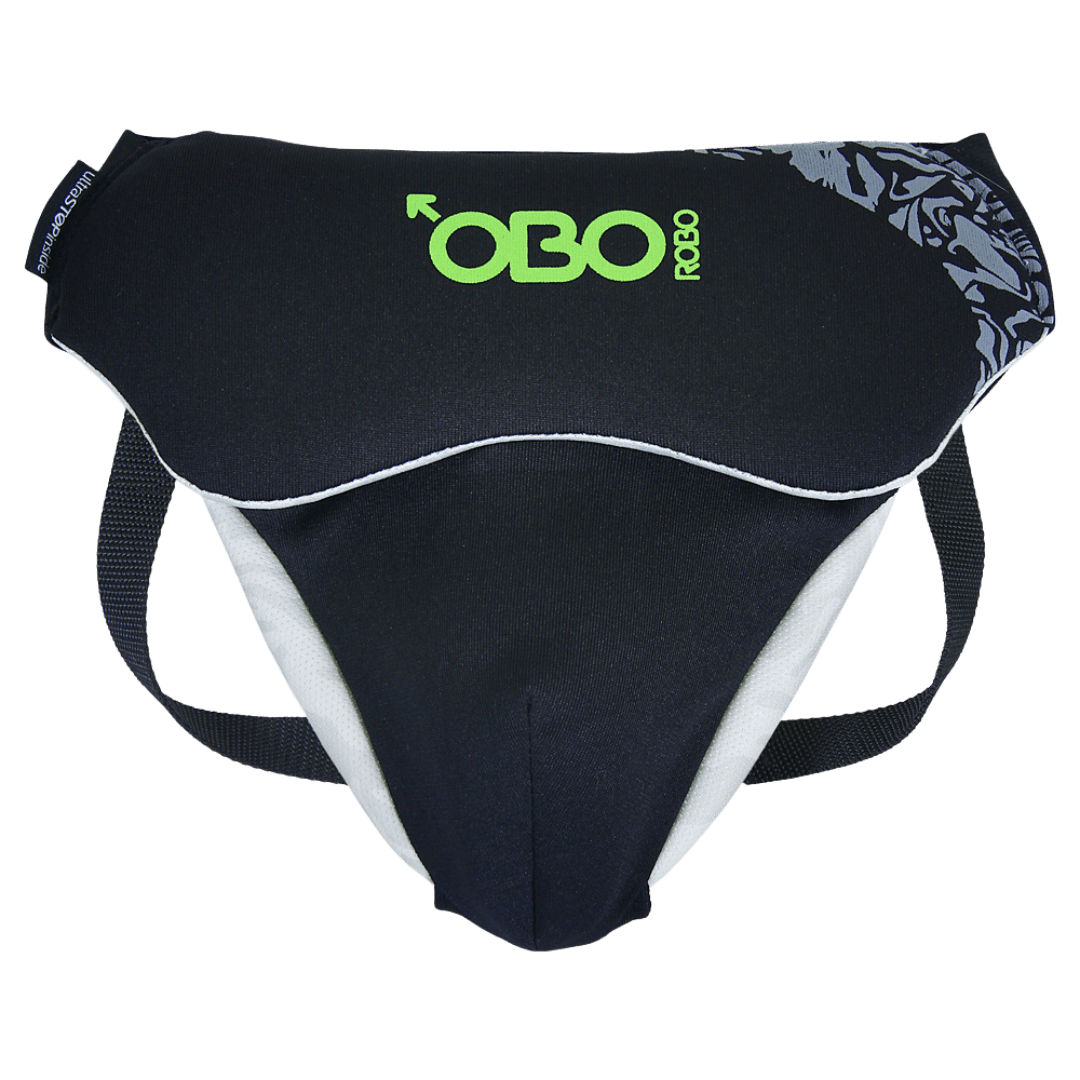 OBO | OBO ROBO Groin Guard Male | ROBO Groin Guard Male - Black/Green / One Size | Total Hockey