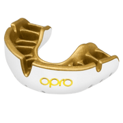 OPRO | OPRO Gold Gum Shield Gen 5 | Gold Gum Shield Gen 5 - White/Gold | Total Hockey