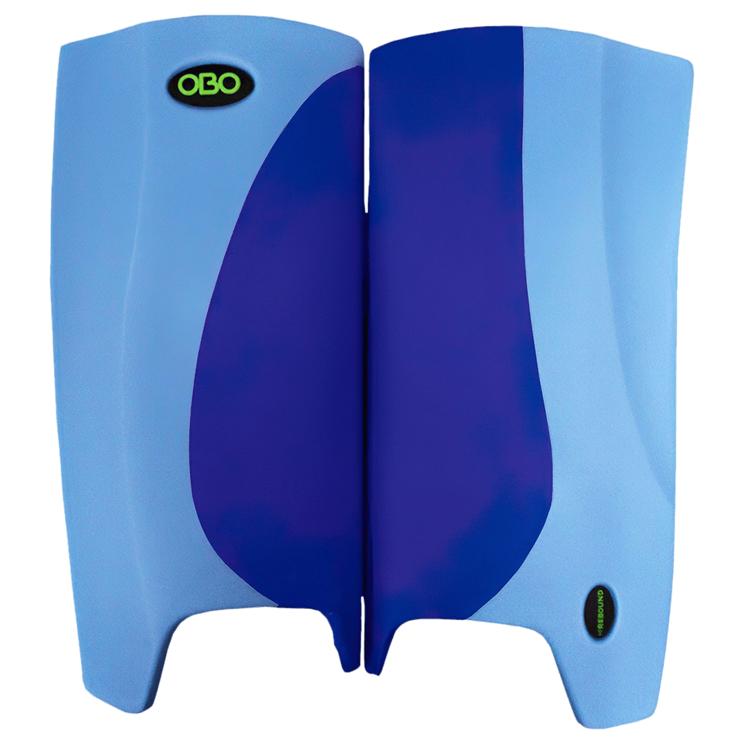 OBO | OBO HI REBOUND Legguards Peron Wing/Blue | HI REBOUND Legguards Peron Wing/Blue - Medium / Peron Wing/Blue | Total Hockey