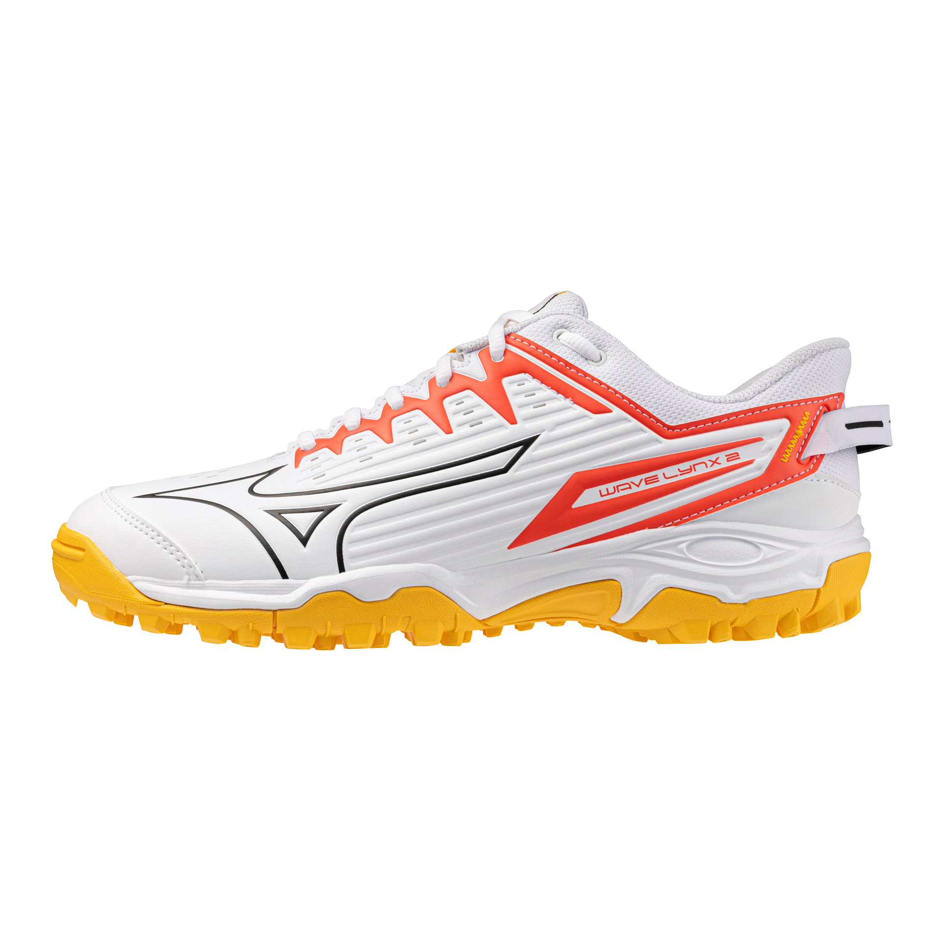 Mizuno | Mizuno Wave Lynx 2 White/Fiery Coral (2025) | Wave Lynx 2 White/Fiery Coral (2025) - EUR 36.5 | UK 4 | Total Hockey