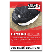 Trainer Armour | Trainer Armour Big Toe Hole Preventer Patches | Big Toe Hole Preventer Patches - One Pack / Black | Total Hockey